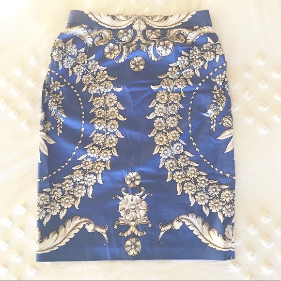 Anthropologie Blue Yoana BARASCHI pencil skirt 2 - Picture 3 of 5